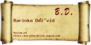 Barinka Dávid névjegykártya