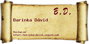 Barinka Dávid névjegykártya