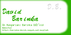 david barinka business card